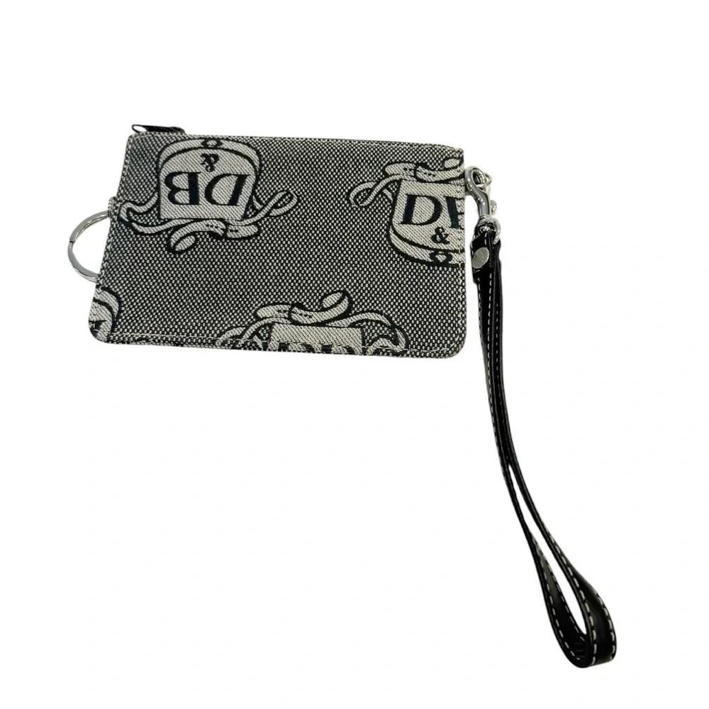Dooney & Bourke Large Donegal Crest Logo Dome Satchel Bag Brown Tan Wristlet